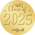 thumbnail image 1 of Graduation Stickers 2 Inch Embossed Class of 2025 Stickers 100Pcs Gold Foil Grad Cap and Diplomas Sticker for Envelopes Seals Graduation Announcement Party Favor(Class of 2025), 1 of 5