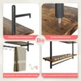 thumbnail image 3 of Shelf Industrial Floating Shelving 31" Kitchen Wall-Mounted Shelf with Towel Bar Hooks Coffee Bar Shelf Wine Hanging Display Rack Bookshelf Living Room Decor Bathroom-Rustic Brown, 3 of 8