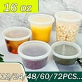 thumbnail image 1 of Food Storage Plastic Containers with Lids 16oz ~ Deli Soup Containers with Lids Disposable/Reusable Container Set Tubs for Meal Prep ~ Microwave/Dishwasher Safe, 1 of 6