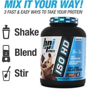 BPI Sports ISO HD Isolate Protein Powder – 100% Whey Isolate, Protein Powder for Muscle Gain - Chocolate Brownie, 4.9 LBS - 70 Servings