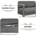 thumbnail image 2 of JXXM 4-Piece Outdoor Patio Conversation Set, Metal Furniture with Cushions & Coffee Table, Black, 2 of 4