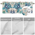 thumbnail image 3 of Kitchen Valances for Window, Marine Life Blue Turtle Starfish Light Filtering Rod Pocket Valance Curtain, Vintage Farm Wood Board Short Curtains Window Topper for Bedroom Living Room 42x12in, 3 of 9