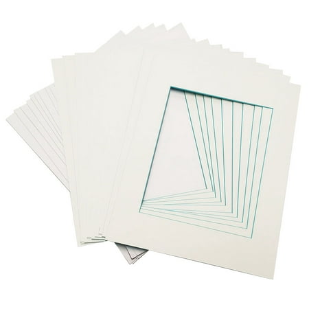 Custom Cut White Picture Frame Mats with Colored Cores