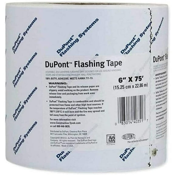 DuPont Tyvek Flashing Tape - 6" x 75 - 1 Roll