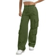 thumbnail image 2 of Elastic Waist Palazzo Pants for Women Wide Legs Casual Trousers with Pockets, 2 of 6