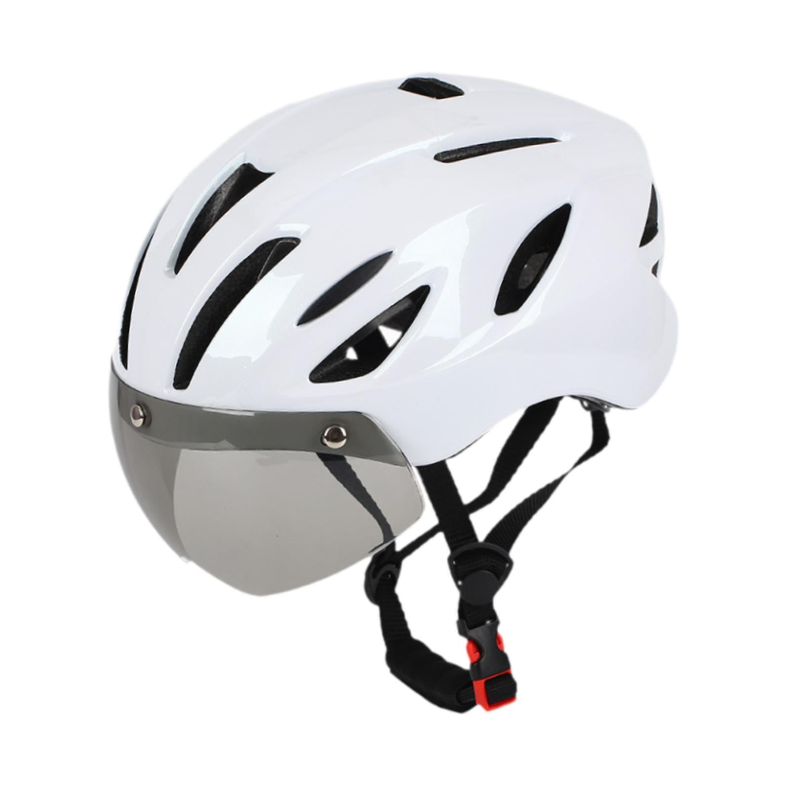 Baoblaze Bike Helmet Hat Equipment Detachable Padded Ventilation Cycling Helmet with Visor for Mountain Bike Road Bike Cycling Outdoor White