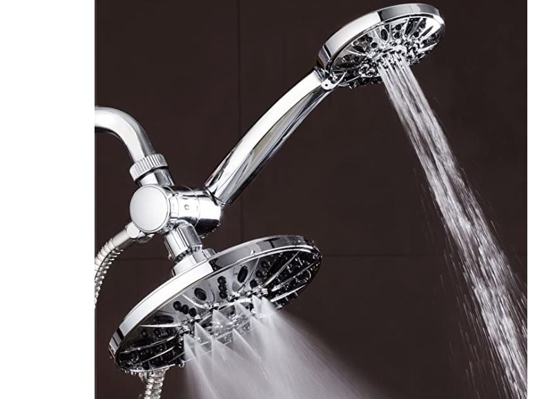 AquaDance 3376 Premium High Pressure 3-Way Rainfall Combo Combines The Best of Both Worlds-Enjoy Luxurious Rain Showerhead and 6-Setting Hand Held Shower Separately or Together Chrome 