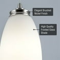 thumbnail image 3 of Kira Home Coast 9" Modern Oval Mini Pendant Light + White Frosted Glass Shade, Brushed Nickel Finish, 2-Pack, 3 of 9