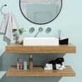 thumbnail image 3 of White Ceramic Rectangular Bathroom Sink 24x16 - Elegant & Long-wearing Quality Sleek Contemporary Style, 3 of 6