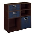 thumbnail image 7 of Regency Niche Cubo Storage Set- 2 Full Cubes/4 Half Cubes with Foldable Storage Bins- White Wood Grain/Teal, 7 of 7