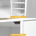 thumbnail image 6 of DWVO 53" Multifunctional Rolling Kitchen Island Cart with Power Outlet, Spice Rack, Wine Rack, White, 6 of 7