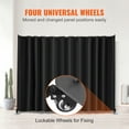 thumbnail image 4 of VEVOR Room Divider, Portable Panel Room Divider with Wheels Curtain Divider Stand, Freestanding Room Divider Privacy Screen for Office, Bedroom, Dining Room, Study, Black, 4 of 8