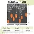 thumbnail image 2 of Halloween Spider Web Hanging Pumpkins Square Fitted Tablecloth with Elastic Edge,Square Table Cover,Washable Elastic Table Cover for Home Kitchen Party Decor 36"x36", 2 of 6
