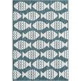 thumbnail image 2 of Unique Loom Outdoor Coastal Collection Area Rug - Pesci (6' 1" x 9' Rectangle Turquoise/Ivory), 2 of 6