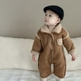 thumbnail image 6 of LYMAYTER Infant Girls Fleece Warm One-Piece Newborn Fall Winter Cute Thickened Crawling Clothes for 0-24 Months, 6 of 8