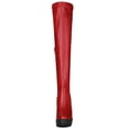 thumbnail image 6 of BLISSFUL STEP Women's Boots Platform Block High Heels Over Knee Side Zips Boots Red 6, 6 of 8