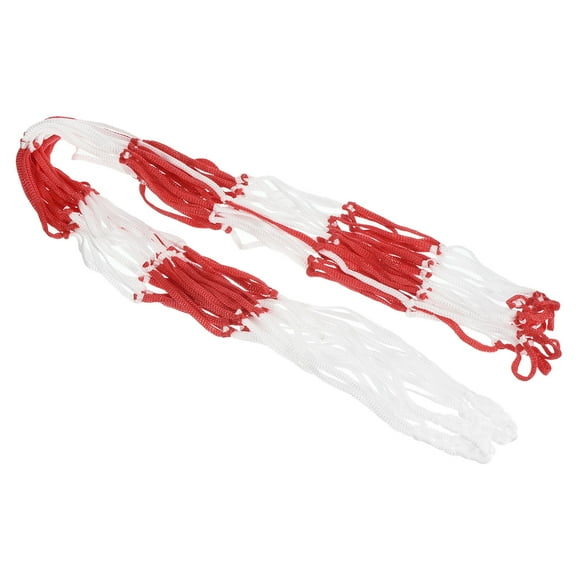 Uxcell Large Braided Sports Ball Carrying Net Basketball Storage Bag Holds 10 to 12 Balls, Red White