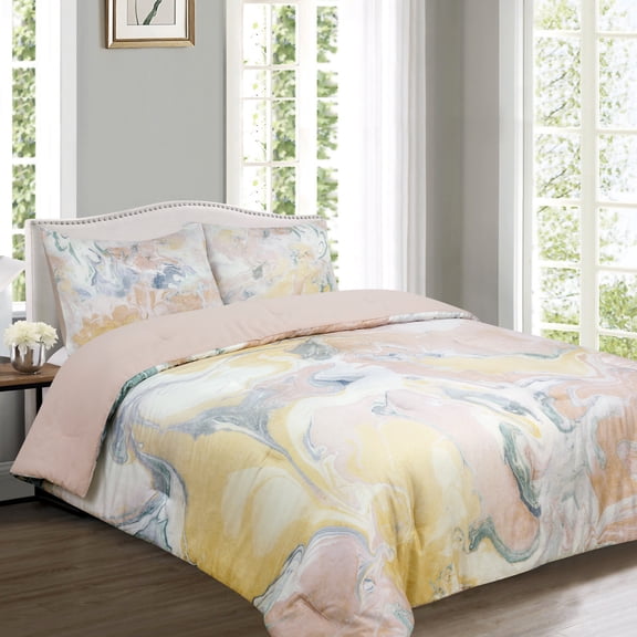 Marble 3 Piece Comforter Set - King
