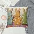 thumbnail image 2 of Nawypu  Happy Easter Pillow Covers, Rabbits Throw Pillowcases for Home Sofa Couch Decoration, 2 of 5