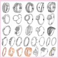 thumbnail image 2 of 925 Silver Stackable Vintage Leaf Ring For Women Crystal S925 Bowknot Rings Original Finger Rings Anniversary Retro Jewelry YFR124 8, 2 of 6