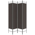 thumbnail image 3 of vidaXL 4-Panel Room Divider Brown 160x200 cm Fabric, 3 of 5