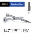 thumbnail image 2 of Tornillos para madera Deck Plus 48462 de acero inoxidable #8 x 4 cm, 147 unidades, 2 of 9