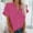 Hot Pink, variant on Kayannuo Blouses for Women Clearance Tee Shirts for Women Valentine's Day Fashion Woman Causal Button Solid Blouse Short Sleeve T-Shirt Summer Tops