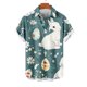 thumbnail image 4 of Blusa y camisa de manga corta con cuello vuelto para hombre, blusa informal de moda con cuello vuelto, blusa estampada de manga corta con botones, blusa de poliéster para hombre, 4 of 5