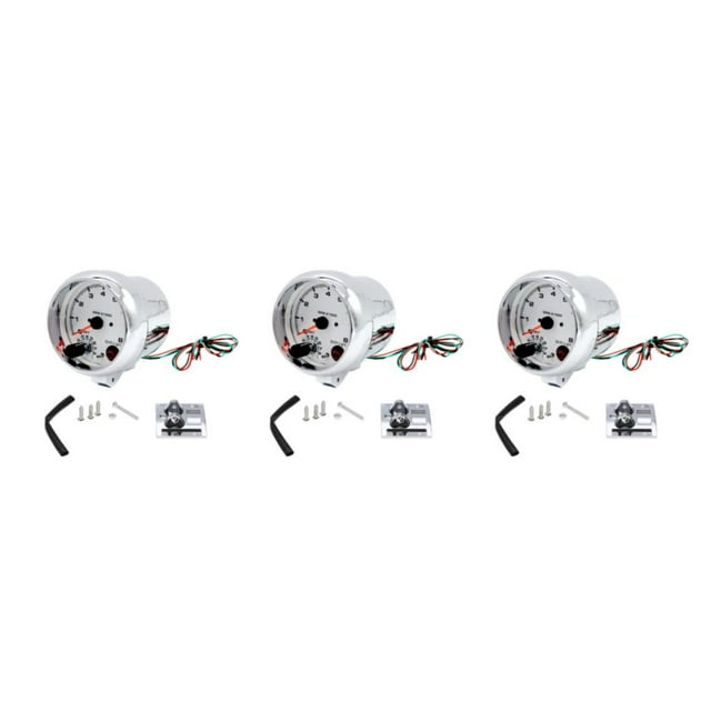 relayinert 12V Car 3.75Inch Tachometer Tacho Gauge with 7 LED Colors Shift Light 0-8000 RPM Gauge Tachometer with 7 LED Colors Shift Light 0-8000 RPM Gauge Electrical Tachometer with 7 LED Colors 3Set