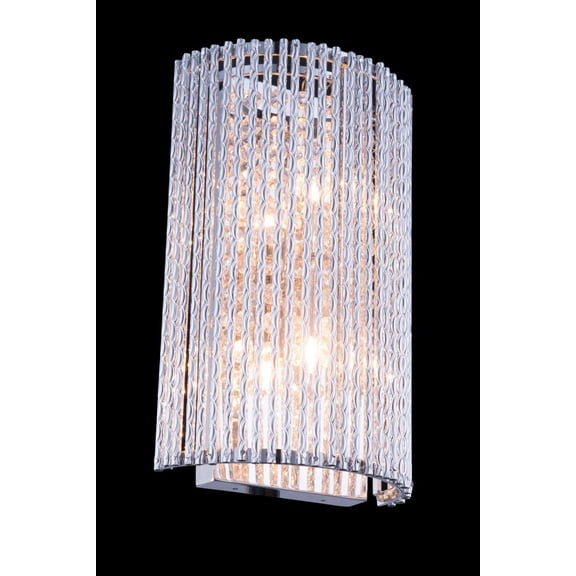 Influx 2 light Chrome Wall Sconce Clear Royal Cut Crystal