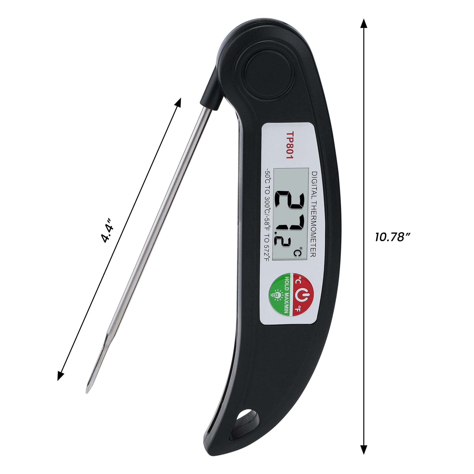 Unique Bargains Digital Meat Instant Read Food Thermometer Black/Sliver