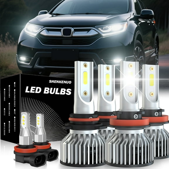 For Honda CR-V CRV 2015 2016 2017 2018 2019 2020 LED Headlight Hi-Low Fog Light Bulbs 500% Brighter than Halogen 6pcs