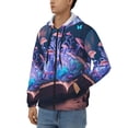 thumbnail image 3 of Uemuo Book Glowing Mushrooms for Men's Fashion Full-zip Hoodies & Sweatshirts with Kangaroo Pocket, Zip-up Hooded Sweatshirt, Moisture Wicking & Breathable-3X-Large, 3 of 5
