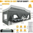 thumbnail image 6 of HOTEEL Canopy 10x30 Pop up Canopy with 8 Sidewalls Heavy Duty Party Tent Outdoor Party Event Gazebo Commercial Canopy Tents for Parties Wedding Outdoor Events,Gray, 6 of 14