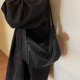 thumbnail image 5 of Bolso de hombro vegano de cuero suave negro, bolsos de moda de estilo desgarbado, bolsos para mujeres, 5 of 6