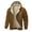 Brown, variant on Men's Winter Casual Plush Solid Color Hooded Coats Long Sleeve Zipper Pocket Coats Jacket Relaxed Fit Outwear