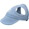 thumbnail image 2 of Dog Cap, Baseball Cap, Canvas Baseball Cap, Hat with Ear Holes for Dogs （Blue,L）, 2 of 4