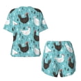 thumbnail image 5 of Lsque Lovely Roosters Women's Short-Sleeved Pajama Set - 2 Piece Soft and Lightweight Sleepwear Set-3X-Large, 5 of 9
