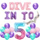thumbnail image 1 of Set de decoración de fiesta Wonmelody Mermaid para niña de quinto cumpleaños, 1 of 6
