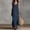 Navy, variant on QUNYINEY A Line Women's Plus Size Summer Dresses Sleeveless Long Cotton Linen Sundress Loose Fit V Neck Solid with Slit Dresses