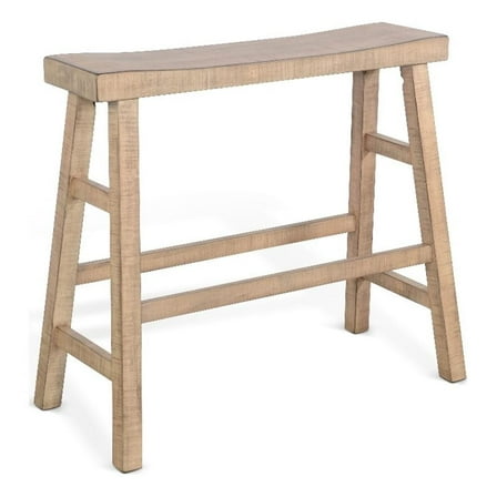 Pemberly Row Modern 30" Mahogany Wood Bench in Beach Pebble Beige