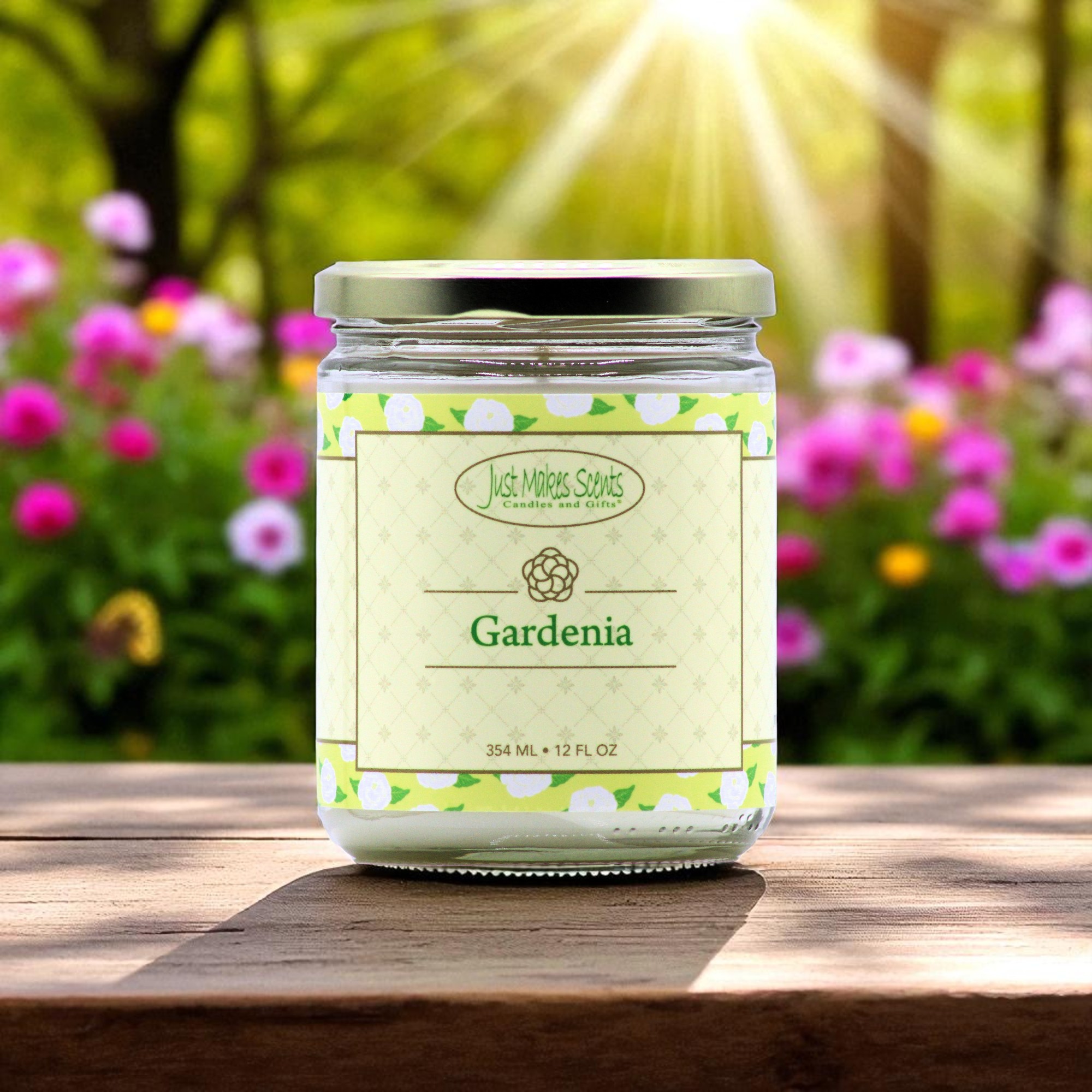 Gardenia Salsa Jar Candle 12oz -Just Makes Scents Candles & Gifts
