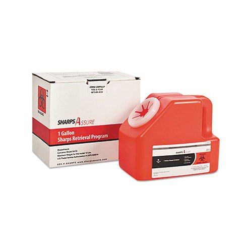 Sharps Retrieval Program Containers 1 gal, Cardboard/Plastic, Red