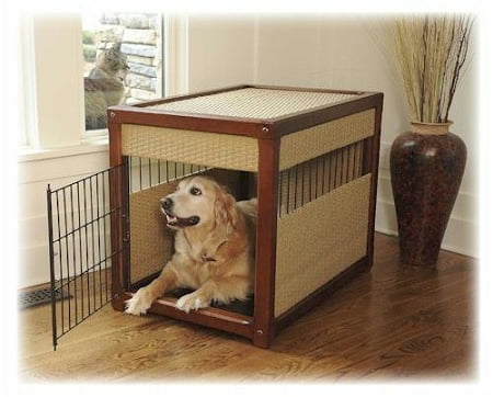 wicker dog crate