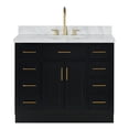 thumbnail image 2 of Ariel Hepburn 43 In. Oval Sink Vanity With 1.5 In. Carrara White Countertop In Black, 2 of 9