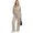 Khaki, variant on 2 Piece Sets for Women Stand Collar Zip Top and High Waist Wide Leg Pants, XL