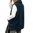 thumbnail image 7 of Staron Women's Sleeveless Vests for Women Casual Basic Collared Button Down Loose Fit Fall Winter Coat Jacket Vest, Navy M, 7 of 7