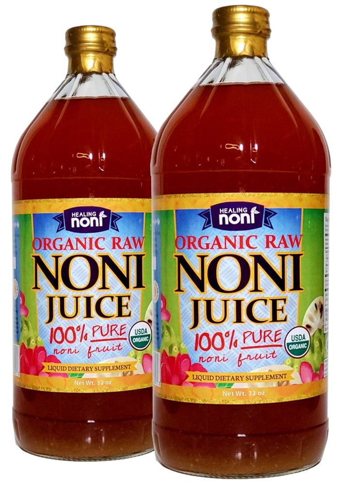 Healing Noni Raw Unpasteurized 100 Organic Hawaiian Noni Juice 2 Pack Of 32oz Glass Bottles Walmart Com Walmart Com