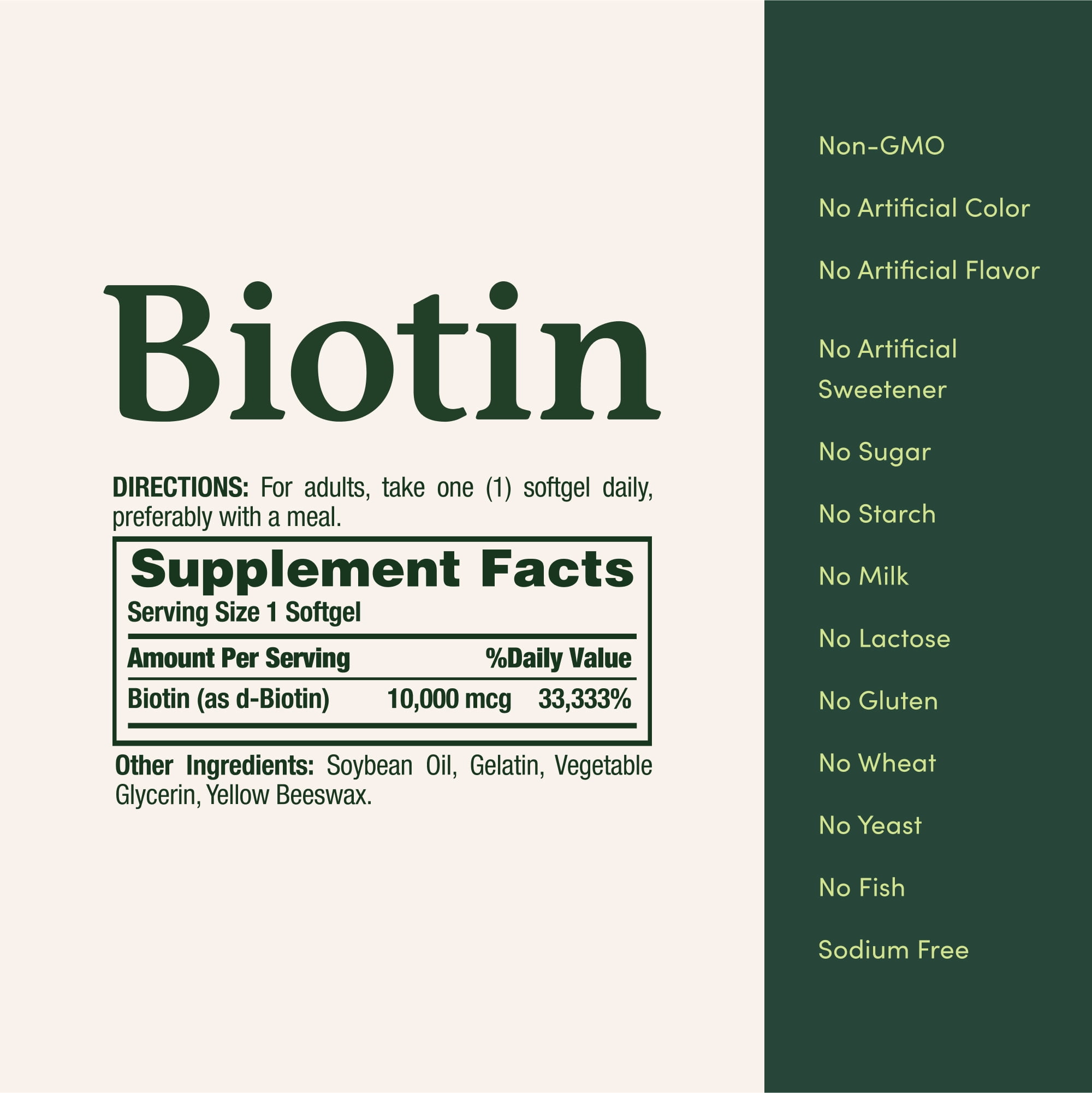 Nature's Bounty Biotin Supplement, 10000mcg Hair Skin Nails Beauty Support, 180 Rapid Release Softgels