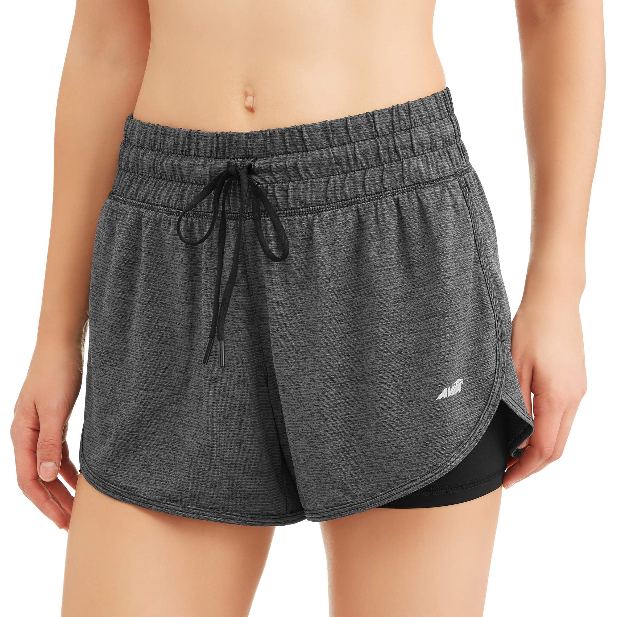 Women's Core Active 2Fer Knit Striped Running Short - Walmart.com